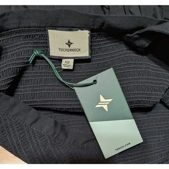 Tuckernuck Black Gillian Sleeveless Smocked Resort Summer Vacation Maxi Dress XS - Picture 12 of 15